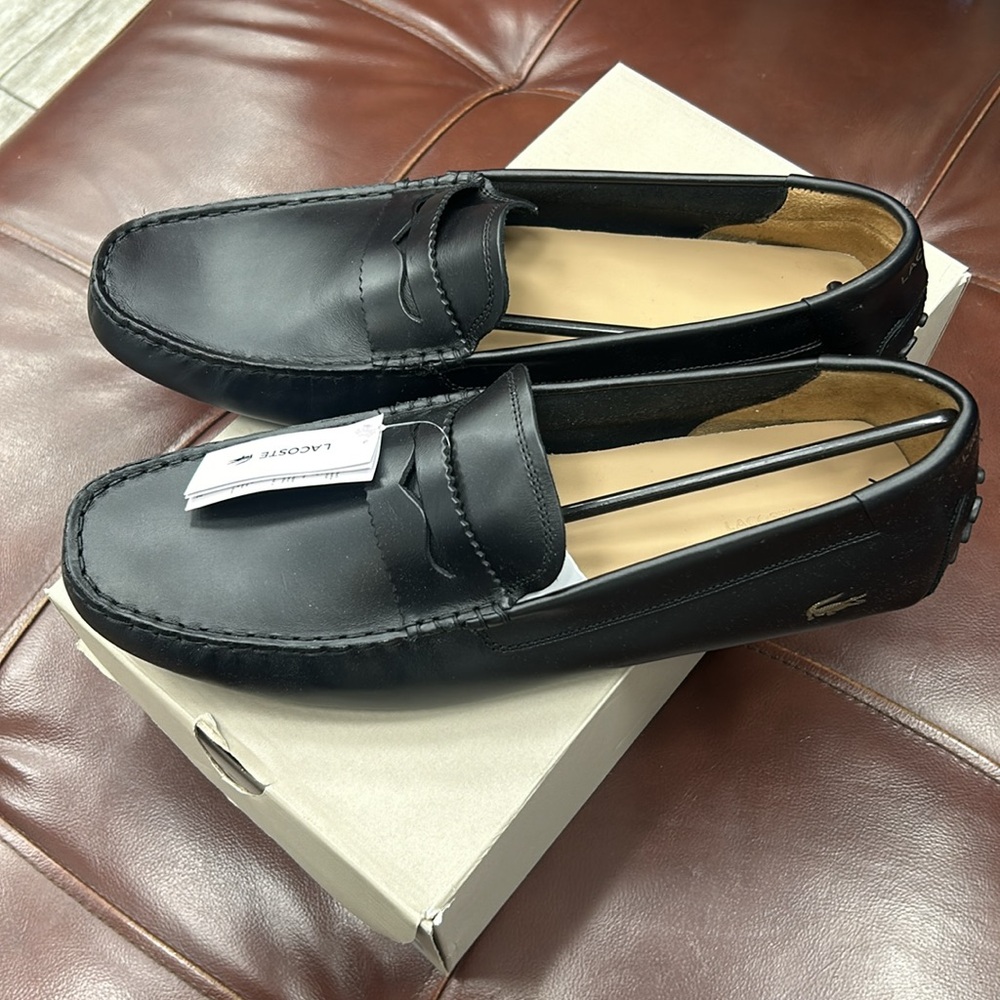 Lacoste Concours Nautic 120 U CMA Leather Black / Gold - NWT - Picture 2 of 7